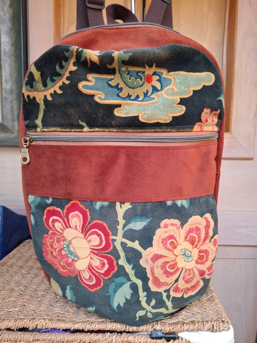 Russet velvet backpack
