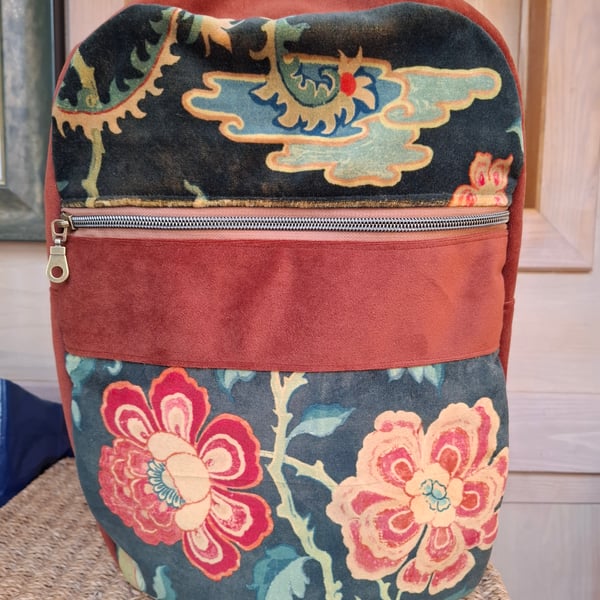 Russet velvet backpack
