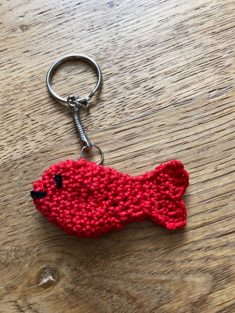 crochet fish keyring