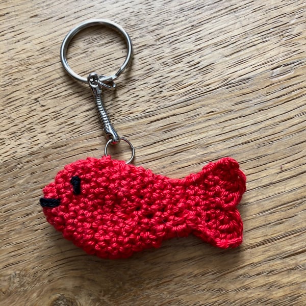 crochet fish keyring