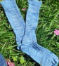 Blue pima cotton vegan socks