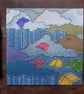 Clouds, rain and books, original artwork 