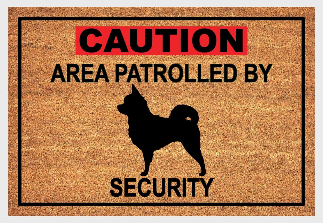 Chihuahua Security Door Mat No.6 - Chihuahua Welcome Mat - 3 Sizes