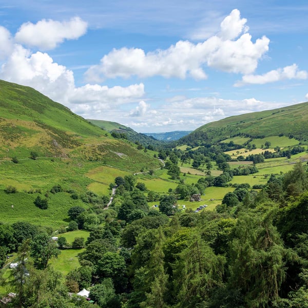 Top of Pistyll Rhaeadr falls print