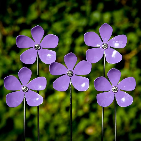 Blue Lilac Periwinkle Metal Flower Ornament, Home & Garden Decoration, Memorial