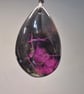 Purple and Black Fire Agate Teardrop Pendant - Image 2