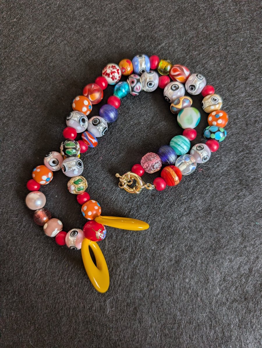 Multicoloured Fun Beaded Necklace 
