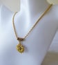 Golden Sunflower Pendant with gold plated Chain