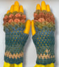 Crocheted Fingerless Dragon Scale Gloves - Image 5