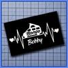Mazda Bongo Campervan Personalized Heartbeat Vinyl Decal! 