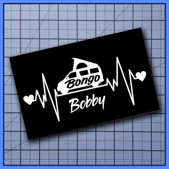 Mazda Bongo Campervan Personalized Heartbeat Vinyl Decal! 