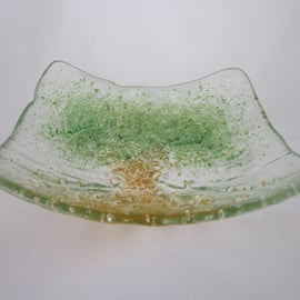 Handmade fused glass candy bowl - tree of life 1