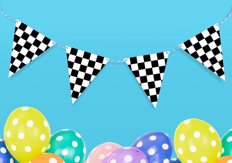 Race Flag Birthday Bunting, Race Car Party Deco... - Folksy