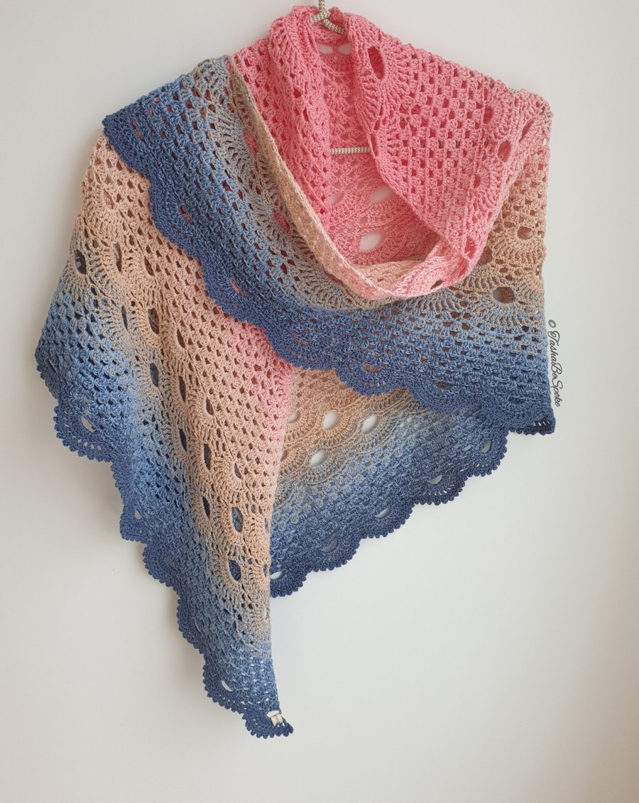Hand crochet shawl, Birthday gift for women, Unique handmade gift for her