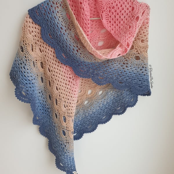 Hand crochet shawl, Birthday gift for women, Unique handmade gift for her