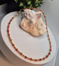 Luxury Padparadscha Sapphire and Baltic Amber Necklace