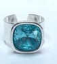 SWAROVSKI ELEMENTS RING silver plated base adjustable - Image 3