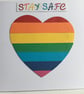 Any occasion card. Pride.  Rainbow heart card. Handmade card. Rainbow. Ref 340.  - Image 1