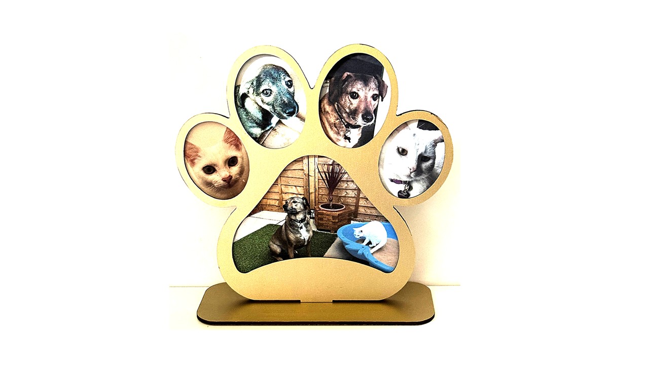 Anima Paw print Wooden Picture Frame