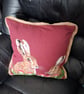 Needle Felted Hare & Mushroom Cushion  Pillow  Handmade Woodland Forest Decor - Image 4