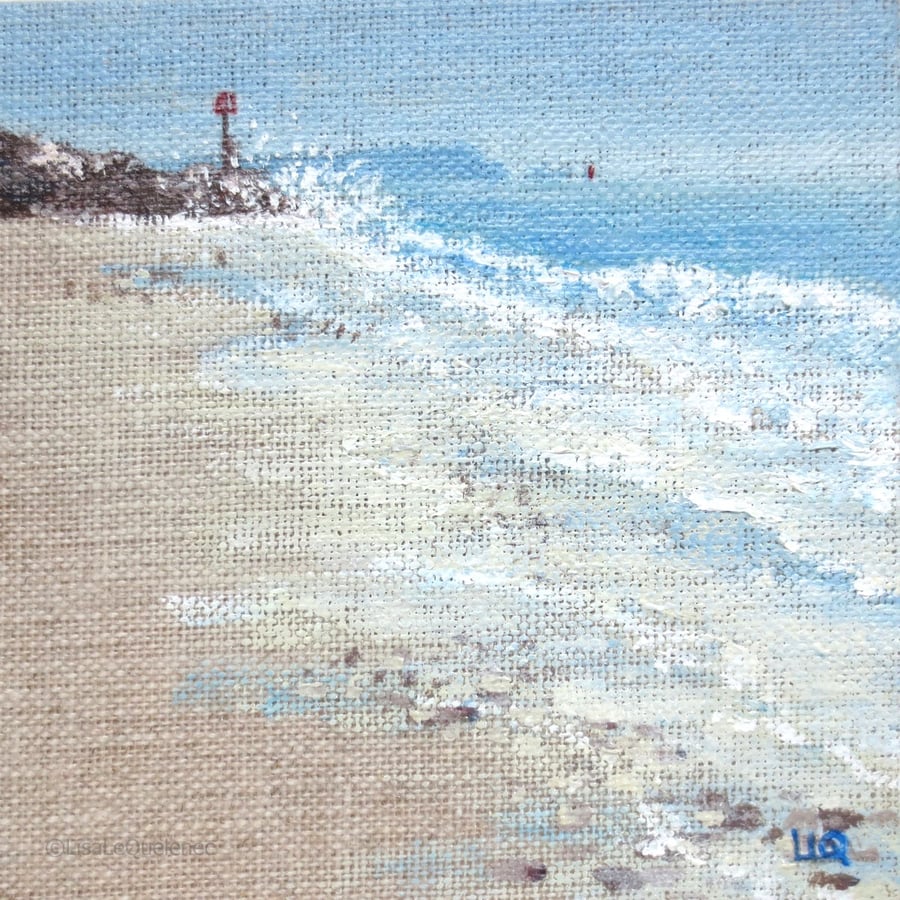 Original beach painting from Bournemouth to the Isle of Wight and the Needles