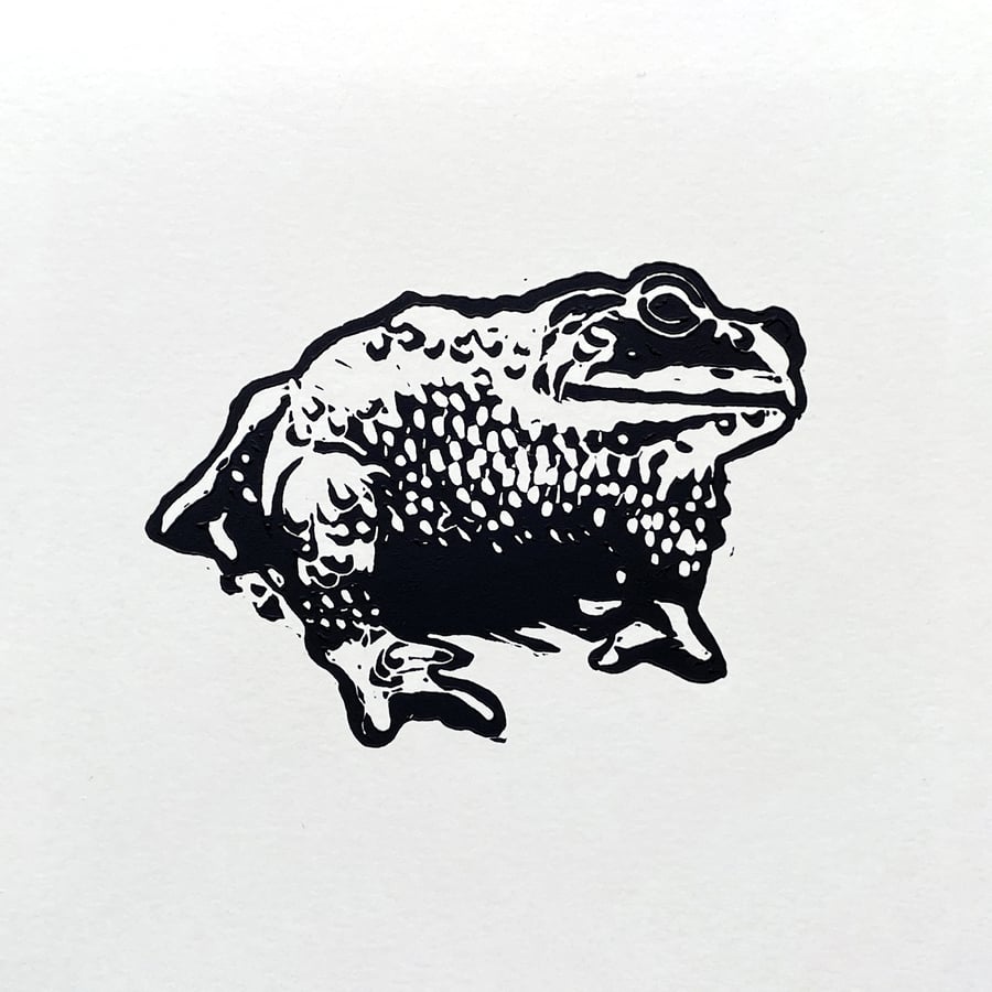 Common Toad - Linocut Print