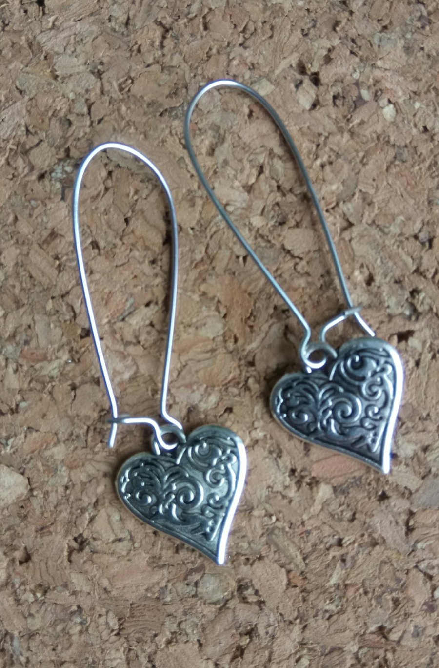  Tibetan Silver Heart Earrings