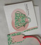 Tote-ally Awesome Birthday Card & matching Gift Tag -  Green Flowery Handbag - Image 3