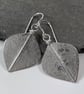 Large silver leaf spear earrings - Image 4