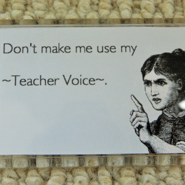 Don't Make Me Use My Teacher Voice Magnet for school staff and parents