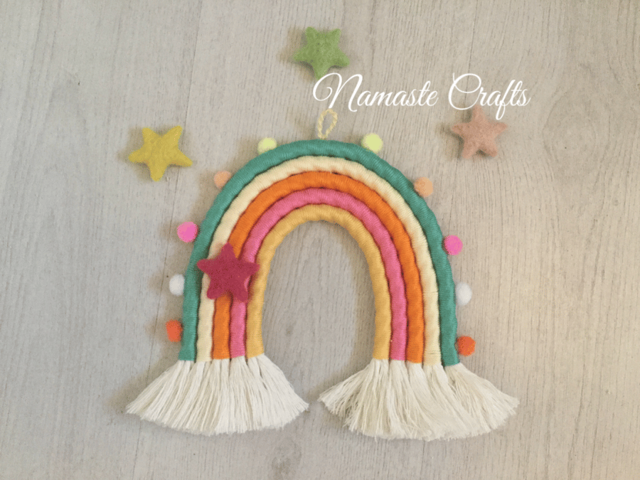 Sunset Rainbow Wall Hanging , Macrame Wall Art, Boho, Nursery Decor  