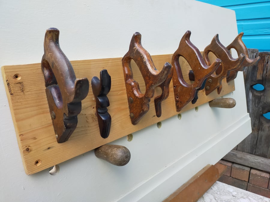 Large Vintage Saw Handle Coat Rack