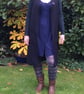  Coat, longline, sleeveless, dark navy pinstripe, long waistcoat - Image 5