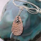 Copper Drop Pendant With Bali Silver Charm Vintage Style