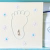 Baby Boy Card. Stitched Card. New Baby Card. Baby Shower Card.