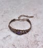 Amethyst and Copper Wire Wrapped Cuff Style Bracelet - Image 7