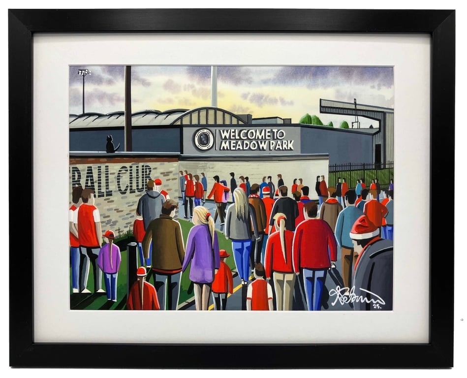 Arsenal Retro Women Football Stadium Art Print 14" x 11" Frame 