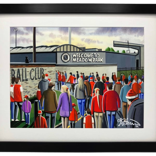 Arsenal Retro Women Football Stadium Art Print 14" x 11" Frame 