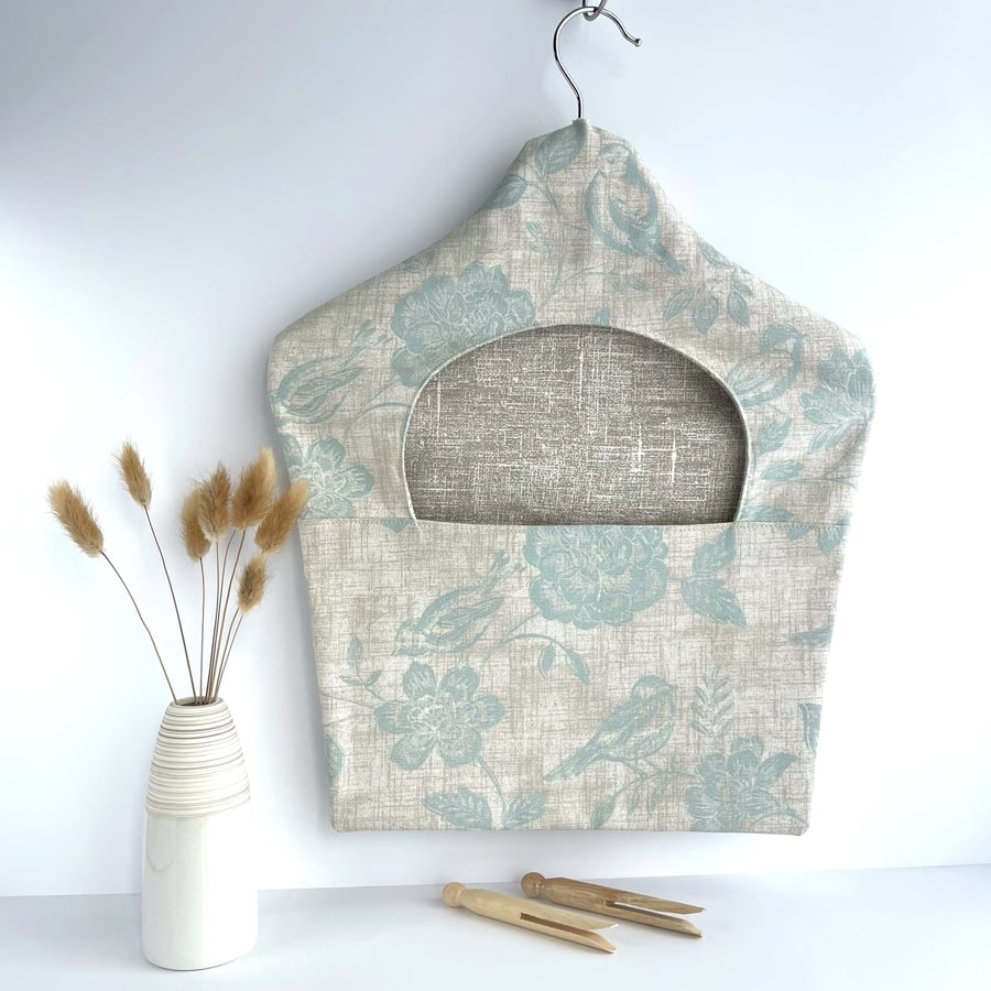 SALE - Peg Bag with Garden Birds and Flowers