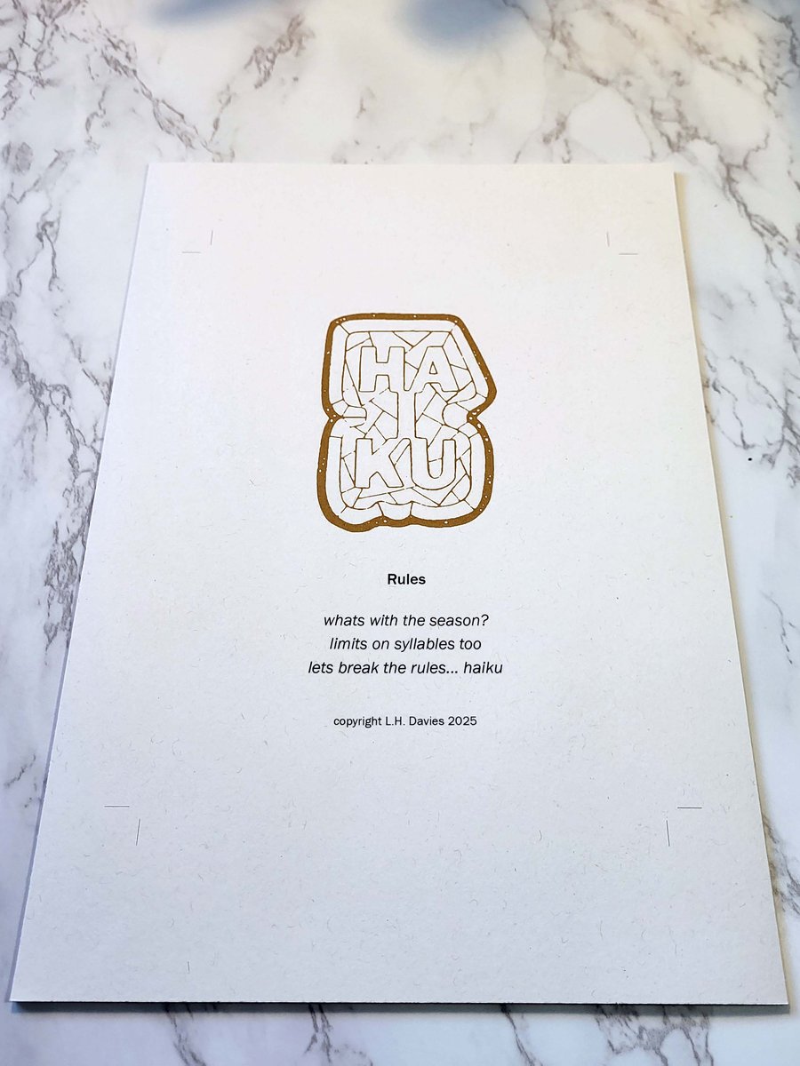 Haiku Poetry Art Print - 'Rules' Limited Edition