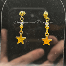 Handmade Gold Star & Czech Crystal Drop Earrings, Hypoallergenic Ear Wires.
