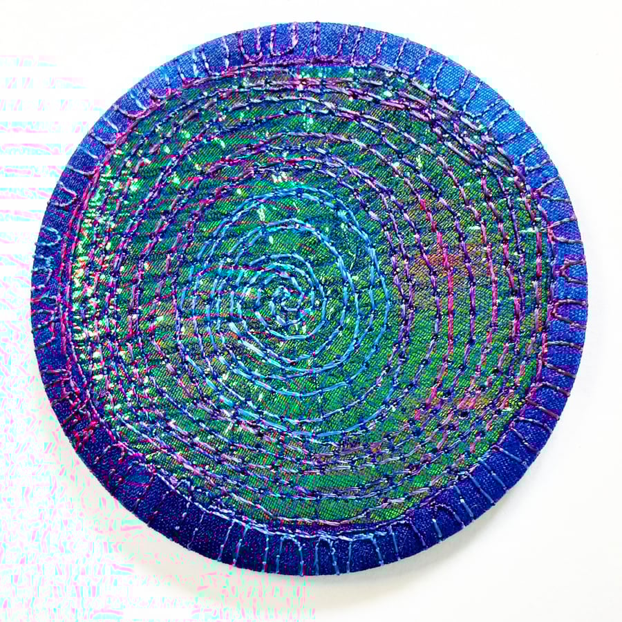 Pocket Mirror 58mm Fabric Pocket Mirror Machine Embroidery Handbag Accessory