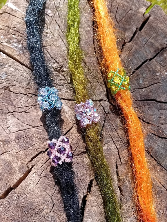 Lattice netting dreadlock beads