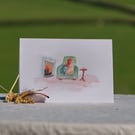 'Chicken reading letter' greeting card