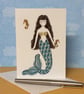 Coral Mermaid blank Card.  - Image 4