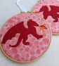 Embroidered hoop picture - DRAGON felt wall art - Image 1