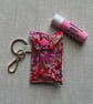 Lip Gloss Lipstick Keyring Pouch Japanese Pink Tiny Blossoms - Image 3