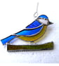 Bluetit Suncatcher Stained Glass British Bird Handmade Blue Tit  - Image 7