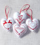 Christmas heart decoration, hanging decoration, embroidered decoration. - Image 8