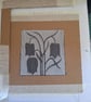 An original handprinted linoprint of snakes head fritillaries  - Image 6